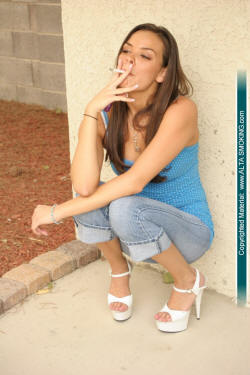 candid smoking